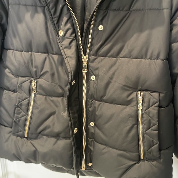 Black Zara Winter Coat with Hood - Picture 5 of 7